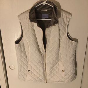 White vest with soft gray lining
